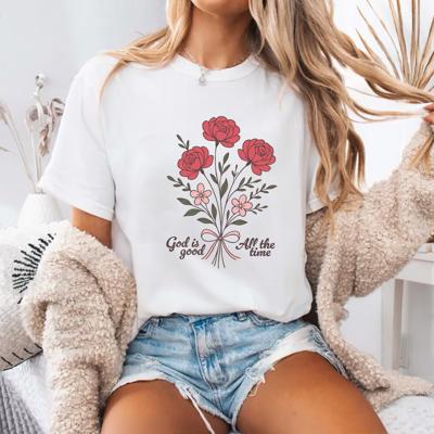 God Is Good Floral Graphic Tee by Comfort Colors, Christian Faith Shirt, Vintage Flower T-Shirt, Religious Gift for Women, Bible Verse Shirt