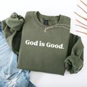  God is Good Sweatshirt – Minimal Faith Crewneck Pullover, Christian Graphic Sweatshirt for Women, Positive Message Sweater, Cozy Fall Outfit, Gift for Her