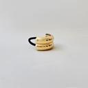  Chunky Gold Metal Hair Tie, Metal Ponytail Holder, Stylish Elastic Hair Accessories, Modern Hair Accessory Gift- Double Cuff