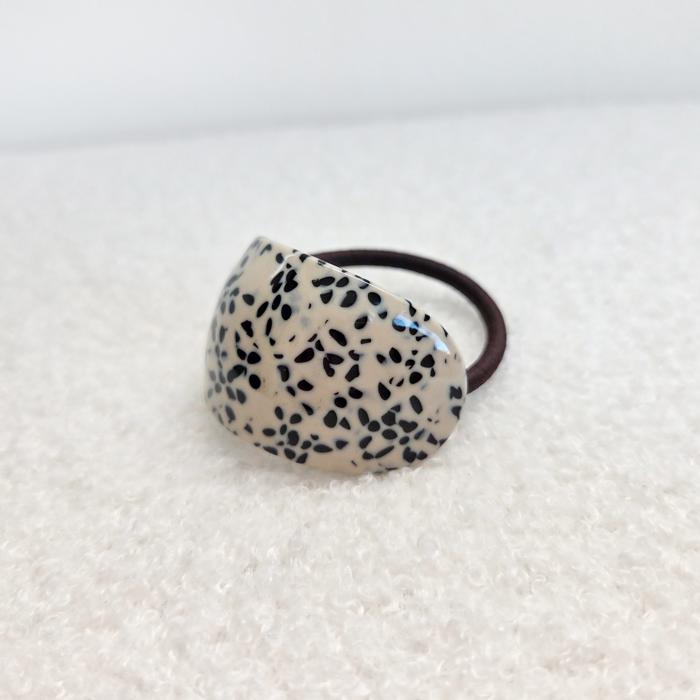 Resin Hair Tie | Chunky Hair Elastic Ties | Retro Acetate Ponytail Holder | Minimalist Hair Accessories | Leopard Curve Hair Tie