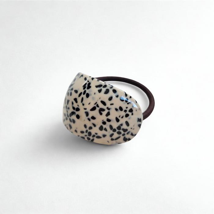 Resin Hair Tie | Chunky Hair Elastic Ties | Retro Acetate Ponytail Holder | Minimalist Hair Accessories | Leopard Curve Hair Tie
