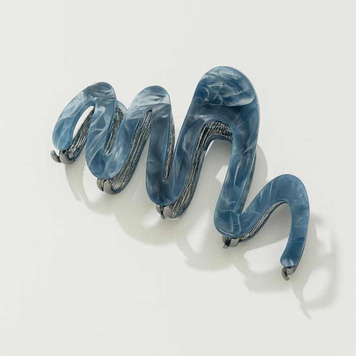 Wave Hair Claw Clips, Large Squiggle Metal Claw Clip, Coastal Claw Clip, Gifts for her, Bridal, Bridesmaid, Cellulose Acetate