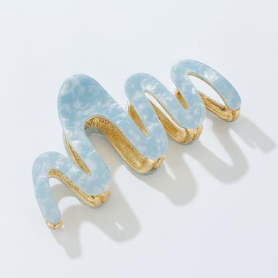 Wave Hair Claw Clips, Large Squiggle Metal Claw Clip, Coastal Claw Clip, Gifts for her, Bridal, Bridesmaid, Cellulose Acetate