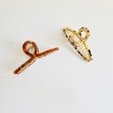  Loop Design Hair Claw Clips, Large Metal Claw Clip, Tortoise Shell Claw Clip, Gifts for her, Bridal, Bridesmaid, Cellulose Acetate