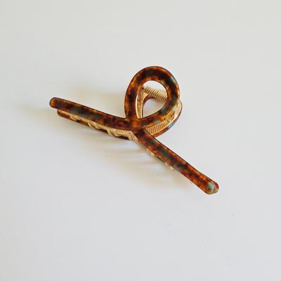 Loop Design Hair Claw Clips, Large Metal Claw Clip, Tortoise Shell Claw Clip, Gifts for her, Bridal, Bridesmaid, Cellulose Acetate