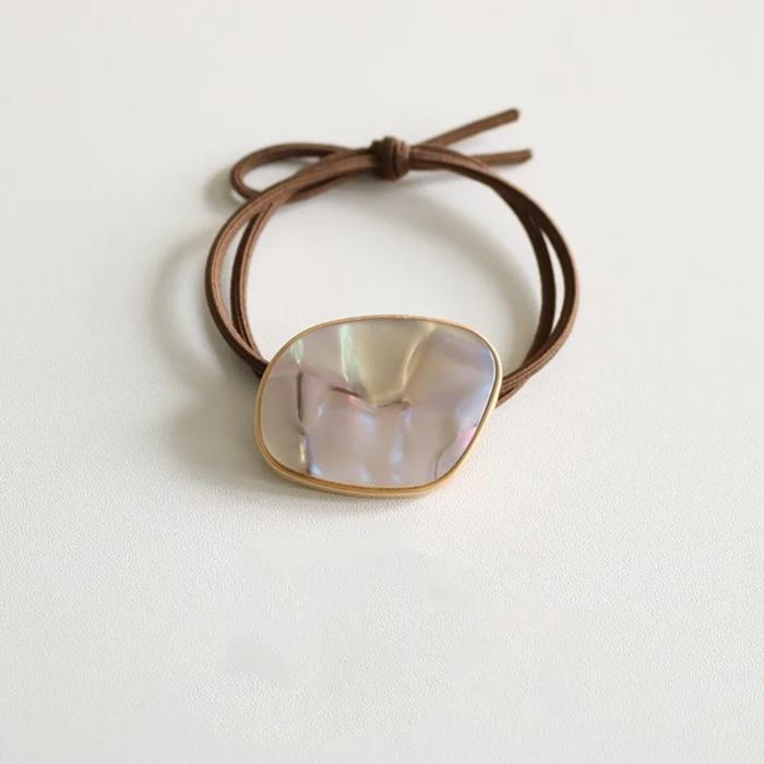 Tortoise Shell Hair Tie | Chunky Hair elastic ties | Retro Marble Ponytail Holder | Minimalist Hair Accessories | Leopard Hair Tie