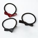 Leather Bow Hair Tie, Faux Leather Ponytail Holder, Minimalist Hair Accessory for Women, Cute Hair Elastic, Gift for Her