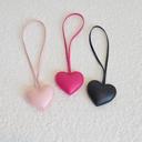 Heart & Flower Leather Fashion Hanging Bag Charm, Cute Purse Accessory with Strap, Aesthetic Tag for Tote, PU Leather Heart Charm keychain