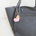  Heart Keychain with Gold Love Charm – Cute Puffy Heart Leather Bag Charm, Aesthetic PU Leather Keyring Gift for Her, Valentine's Accessory