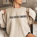  Make Heaven Crowded Graphic Sweatshirt, Christian Inspirational Crewneck, Boutique Cozy Fleece Pullover, Unisex Fit, Faith Statement Top, Gift for Her