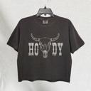  Howdy Western Longhorn Skull Comfort Colors Crop Top, Vintage Country Girl Aesthetic – Summer Rodeo Style, Y2K Cowgirl Yeehaw Shirt, Country Concert Outfit, Bachelorette Gift for Her