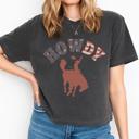  Howdy Western Comfort Colors Crop Top, Vintage Patriotic Cowgirl T Shirt – Rodeo Aesthetic, Independence Day Outfit, Country Concert Look, Gift for Her