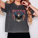  Freedom Is Not Free Comfort Colors Crop Top, Patriotic Eagle Graphic Tee – 4th of July T Shirt, Military Appreciation Gift, Vintage American Flag Top, USA Independence Day Outfit, Country Girl Style