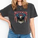  Freedom Is Not Free Comfort Colors Crop Top, Patriotic Eagle Graphic Tee – 4th of July T Shirt, Military Appreciation Gift, Vintage American Flag Top, USA Independence Day Outfit, Country Girl Style