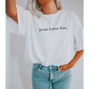  Jesus Loves You Christian Graphic Tee by Comfort Colors, Minimal Faith Shirt, Retro Religious T-Shirt, Bible Verse Tee, Gift for Her