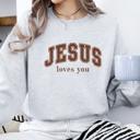  Christian Graphic Sweatshirt, Jesus Loves You Crewneck, Distressed Vintage Faith Shirt, Religious Graphic Top, God Is Good Outfit, Gift for Her