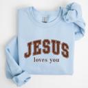  Christian Graphic Sweatshirt, Jesus Loves You Crewneck, Distressed Vintage Faith Shirt, Religious Graphic Top, God Is Good Outfit, Gift for Her