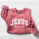  Christian Graphic Sweatshirt, Jesus Loves You Crewneck, Distressed Vintage Faith Shirt, Religious Graphic Top, God Is Good Outfit, Gift for Her