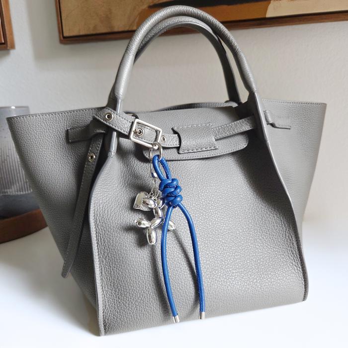 Balloon Dog Bag Charm, Knotted Leather Rope Keychain, Heart / Puppy Purse Accessory