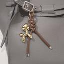  Balloon Dog Bag Charm, Knotted Leather Rope Keychain, Heart / Puppy Purse Accessory