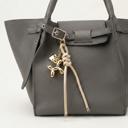  Balloon Dog Bag Charm, Knotted Leather Rope Keychain, Heart / Puppy Purse Accessory