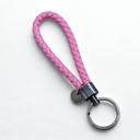  Leather Woven Keychain, Unisex Key Ring with Antique Silver Finish, Durable Braided Loop Key Holder, Men’s & Women’s Bag Charm