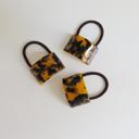  Tortoise Shell Hair Tie, Leopard Cuff Ponytail Holder, Retro Acetate Elastic, Vintage Hair Accessory, Elastic Band Cuff, Gift for Her