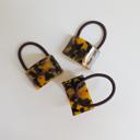  Tortoise Shell Hair Tie, Leopard Cuff Ponytail Holder, Retro Acetate Elastic, Vintage Hair Accessory, Elastic Band Cuff, Gift for Her