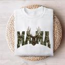  Mama Deer Camo Graphic Sweatshirt, Hunting Mom Pullover, Rustic Country Style, Cozy Fall Top, Outdoor Wildlife Print, Gift for Her
