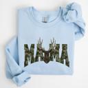  Mama Deer Camo Graphic Sweatshirt, Hunting Mom Pullover, Rustic Country Style, Cozy Fall Top, Outdoor Wildlife Print, Gift for Her