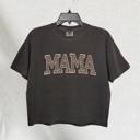  MAMA Leopard Print Comfort Colors Crop Top, Cute Graphic Mom Shirt, Vintage Style Summer Tee, Gift for Mama, Trendy Mom Outfit