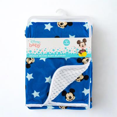 Disney Baby Boy Blanket with Mickey Mouse Print, Soft Baby Blanket 30x40, Cudlie Baby Blanket, Baby Shower Gift for Newborn or Toddler Boys – Blue