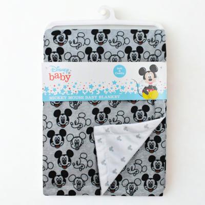 Disney Baby Boy Blanket with Mickey Mouse Print, Soft Double Sided Baby Blanket 30x40, Cudlie Baby Blanket, Baby Shower Gift for Newborn or Toddler Boys – Grey