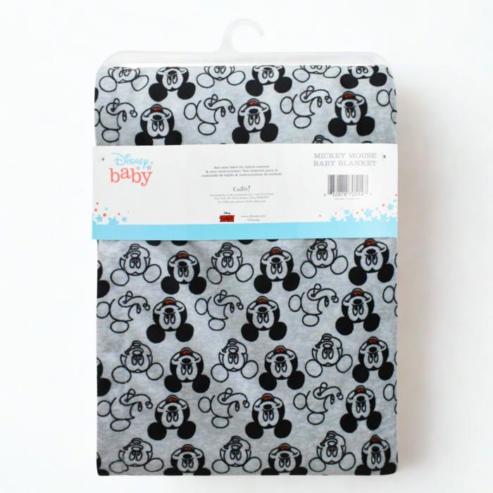 Disney Baby Boy Blanket with Mickey Mouse Print, Soft Double Sided Baby Blanket 30x40, Cudlie Baby Blanket, Baby Shower Gift for Newborn or Toddler Boys – Grey