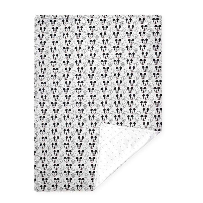 Disney Baby Boy Blanket with Mickey Mouse Print, Soft Double Sided Baby Blanket 30x40, Cudlie Baby Blanket, Baby Shower Gift for Newborn or Toddler Boys – Grey