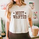  Most Wanted Western Cowgirl Comfort Colors Crop Top – Distressed Rodeo Graphic Tee, Vintage Country Concert Shirt, Bachelorette Outfit Idea, Gift for Her