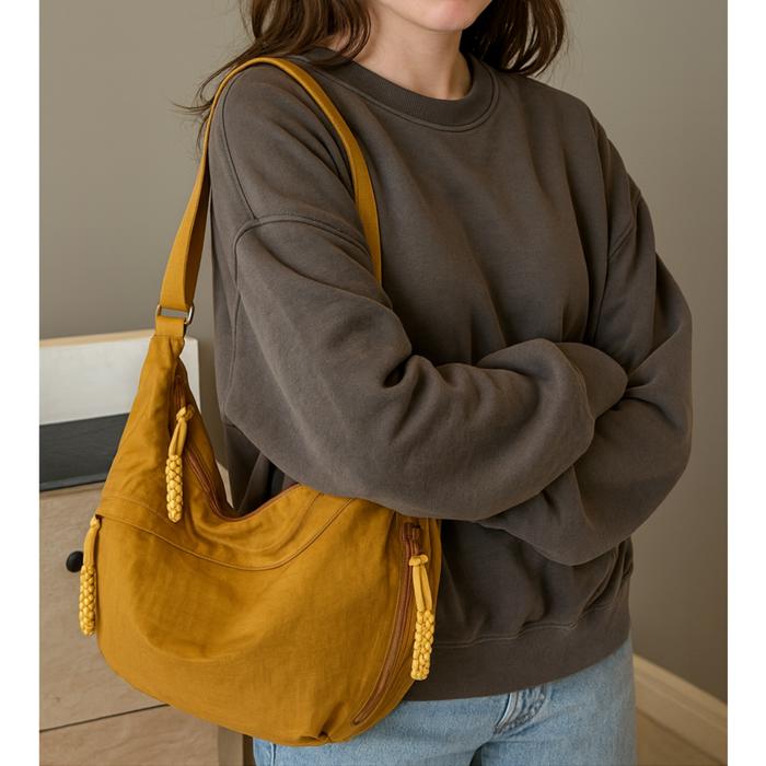 Casual Crossbody Shoulder Bag, Dumpling Bag with Pockets, Adjustable Strap Hobo Purse, Lightweight Everyday Travel Bag