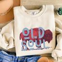  Old Soul Buffalo Graphic Sweatshirt, Vintage Western Crewneck, Country Rodeo Style – Rustic Cowgirl Aesthetic, Cozy Fall Outfit, Gift for Her