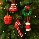  Crochet Ornament Set, Christmas Tree Decorations, Cozy Holiday Decor, Knitted Gift Set, Xmas Ornaments