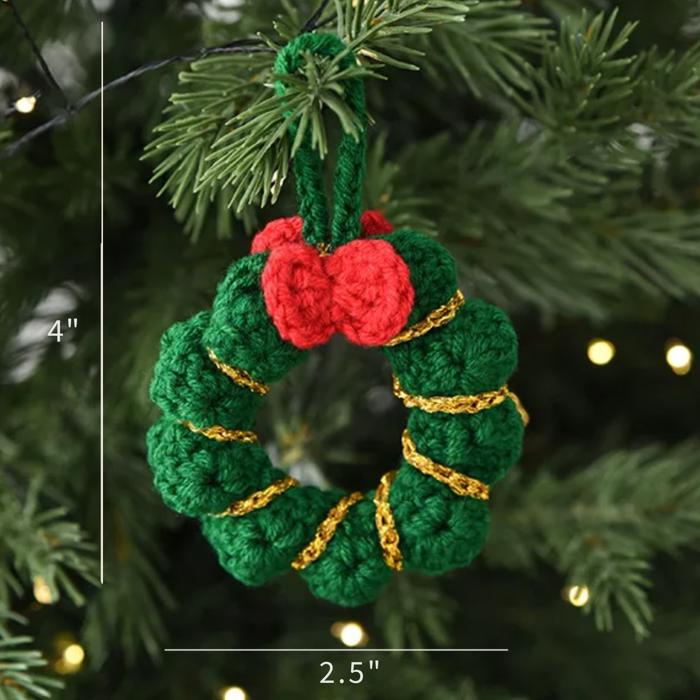 Crochet Ornament Set, Christmas Tree Decorations, Cozy Holiday Decor, Knitted Gift Set, Xmas Ornaments
