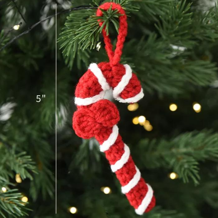 Crochet Ornament Set, Christmas Tree Decorations, Cozy Holiday Decor, Knitted Gift Set, Xmas Ornaments