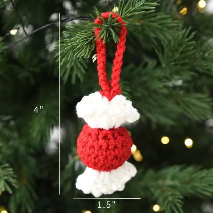 Crochet Ornament Set, Christmas Tree Decorations, Cozy Holiday Decor, Knitted Gift Set, Xmas Ornaments