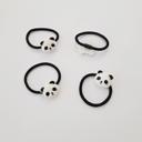  Panda Hair Tie Set of 2, Cute Animal Elastic Ponytail Holder, Kids Girls Hair Accessory, Cartoon Panda Headband, Black & White Kawaii Hair Elastic