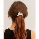  Large Pearl Ponytail Hair Tie, Pearl Scrunchie for Bun, Bridal Hair Bun Holder, Wedding Pearl Hair Accessory, Classic Pearl Hair Jewelry
