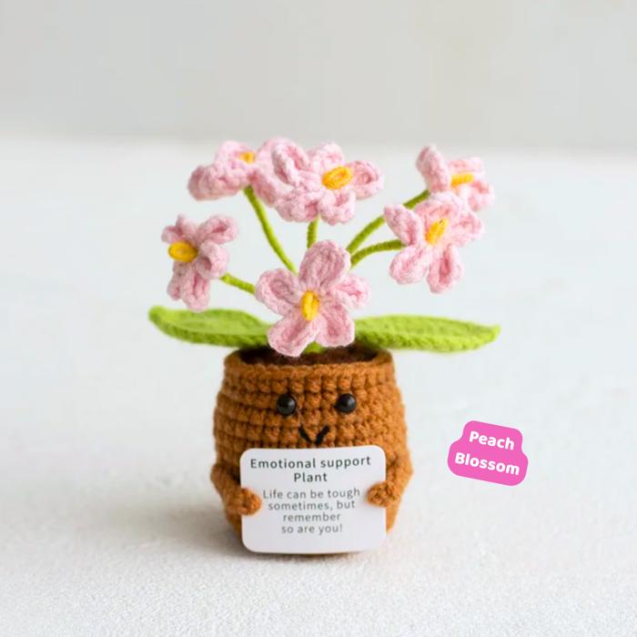 Crochet Flower Hug Pot – Emotional Support Potted Plant with Positive Message, Gift for Mom, Dad, or Teacher, Amigurumi Home Decor