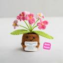  Crochet Flower Hug Pot – Emotional Support Potted Plant with Positive Message, Gift for Mom, Dad, or Teacher, Amigurumi Home Decor