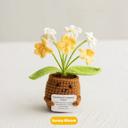 Sunny Bloom Crochet Flower Hug Pot – Emotional Support Potted Plant with Positive Message, Gift for Mom, Dad, or Teacher, Amigurumi Home Decor