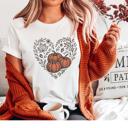  Pumpkin Heart Graphic Fall Harvest T-Shirt, Autumn Pumpkin Shirt, Thanksgiving Outfit, Cozy Fall Style, Gift for Her