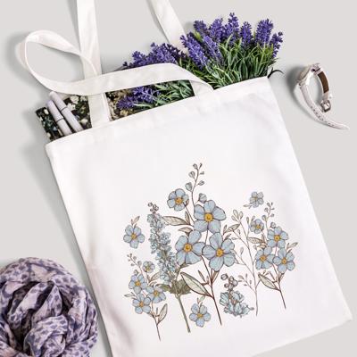 Vintage Wildflower Tote Bag, Double-Sided Floral Canvas Bag – Aesthetic Book Bag, Eco-Friendly Gift for Her, Cute Nature-Inspired Accessory