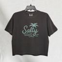  Salty Beach Vibes Graphic Crop Top by Comfort Colors – Summer Vacation Shirt, Coastal Cowgirl Aesthetic, Girls Trip Outfit, Chill Mood T-Shirt